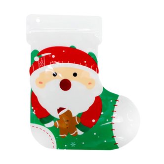 바보사랑 크리스마스 양말 지퍼백 선물 포장 10매입 (산타)