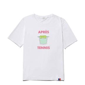 THE MODERN APRES TENNIS TEE - WHITE/BLUSH