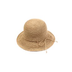 Beige Ribbon Raffia Cloche Hat