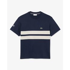 라코스테 (남성) 체스트 스트라이프 티셔츠 TH9769-55G 166(네이비)
