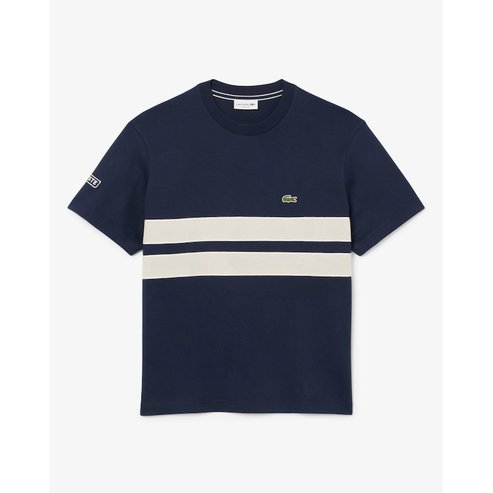 라코스테 (남성) 체스트 스트라이프 티셔츠 TH9769-55G 166(네이비)