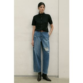 데미지 배럴핏 데님 팬츠 L1H32DSL030