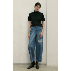 데미지 배럴핏 데님 팬츠 L1H32DSL030