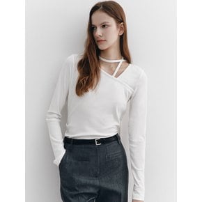 Asymmetric Neckline T-shirts OFF WHITE