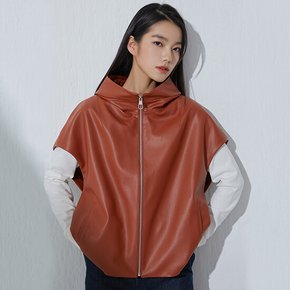 [컬러추가]리오벨 faux 레더  케이프 자켓
