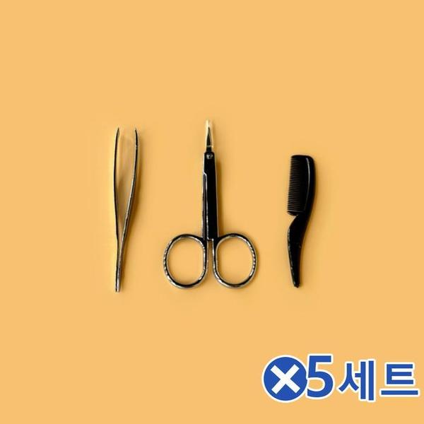 확대된 대표 눈썹빗 족집게 눈썹가위 눈썹정리3종 x5세트(1)