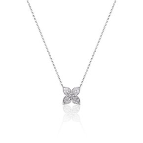 14K/18K 랩다이아몬드 1부 릴리 파베 목걸이(LN3034)