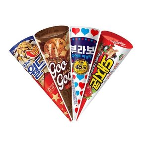 [화수분상회] 아이스크림간식 맛있는 콘 4종 3개씩 총 12개 세트 아이스크림콘