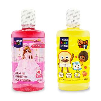 오너클랜 2080 kids 어린이가글250ml 저불소 바나나맛 딸기맛