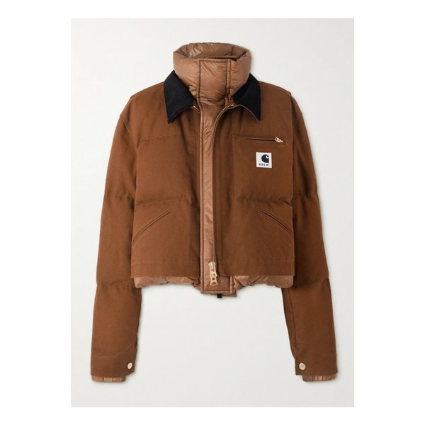 칼하트윕 크롭 코듀로이 트리밍 퀼팅 셸 코튼 캔버스 다운 재킷 46376663162869263