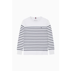 25년 S/S T42F0KKO130BT2 스트라이프 라운드 티셔츠(화이트,베이지)