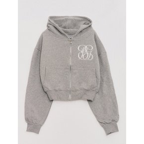 Logo Signature-fit Puff-Sleeve Hood Jacket Melange gray