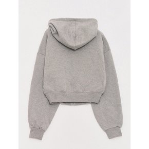 Logo Signature-fit Puff-Sleeve Hood Jacket Melange gray