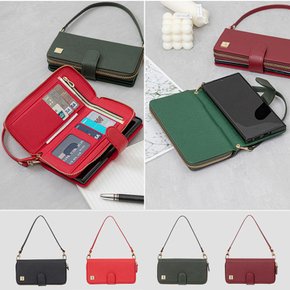 Uni 사피아노 천연 소가죽 지퍼수납 지폐 카드 지갑형 휴대폰 케이스 / LG G6- G600 전용