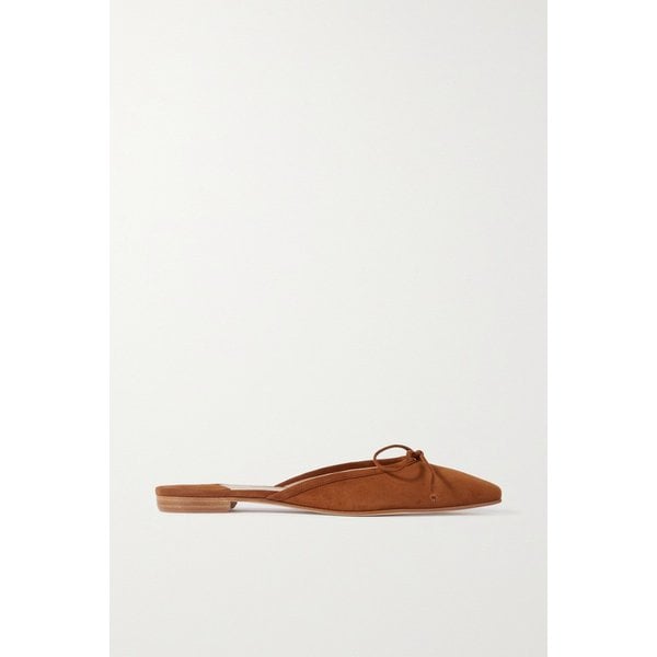 발레리무 보우 디테일 스웨이드 뮬 탠 브라운 6630340696539292