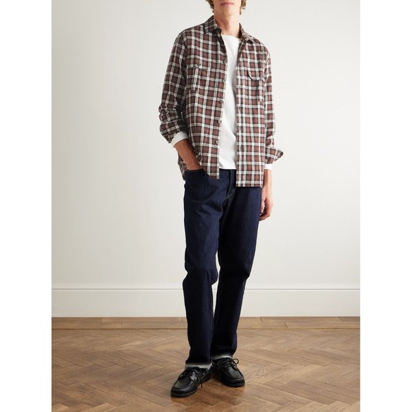 포르투기스 플란넬 체크 코튼 플란넬 셔츠 46376663162911449