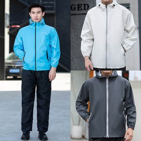 남자 골프비옷 상하의 세트 방수 방풍 바람막이 레인코트 남성 골프우의 자켓 하의 3종