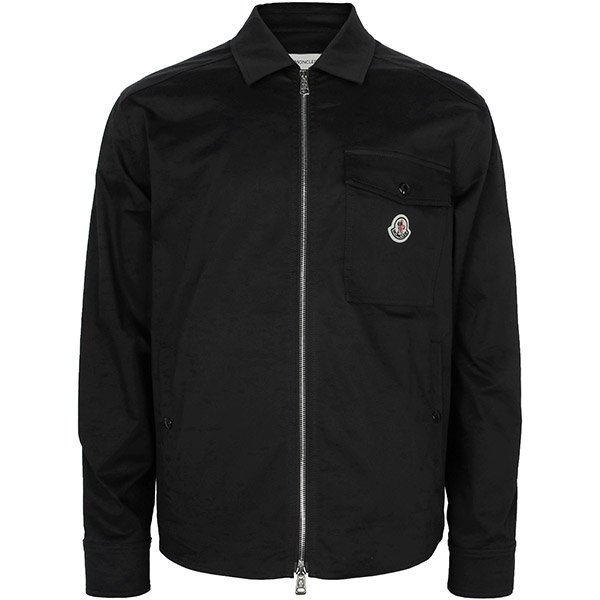 [부산점] 몽클레어 블랙 카미치아 로고패치 포켓 개버딘 집업 셔츠 자켓 CAMICIA 2F00005 57448 999