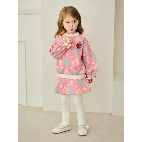 NEW플라워아가일체크밍크기모상하복