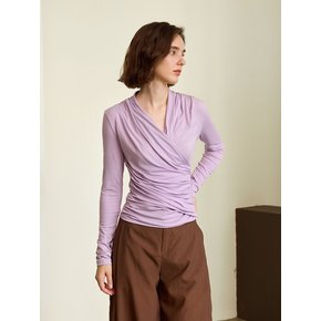 YY_V-neck slim long sleeve top_2color