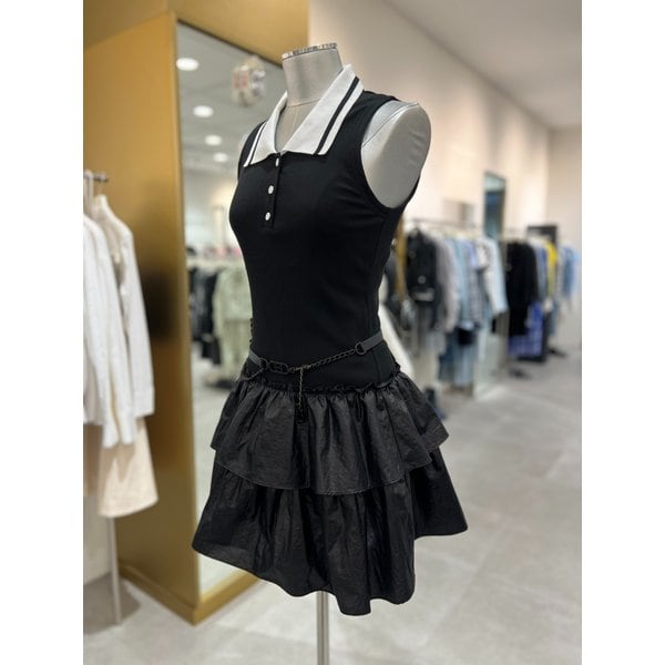 [부산점] ER2WO660 [캡슐]니트카라 밑단 프릴 원피스