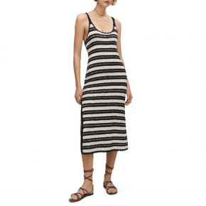 3820037 MANGO Stripe Crochet Midi Dress