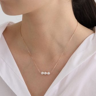 쥬릭스 14K 스트레이트 3mm 4mm 6mm 체인 진주목걸이