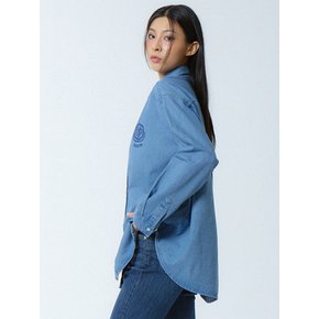 UP-585 로고 데님셔츠 블루_LOGO DENIM SHIRTS BLUE