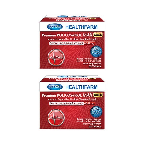 뉴질랜드 HealthFarm 헬스팜 프리미엄 폴리코사놀 맥스 골드 66.8mg 60정 2팩