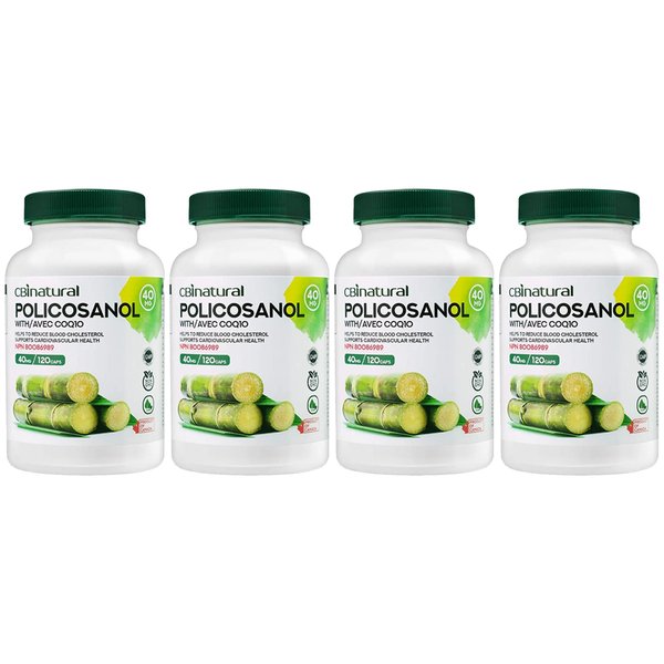 CBI Natural 씨비아이네츄럴 폴리코사놀 40mg 위드 코큐텐10 120정 4병