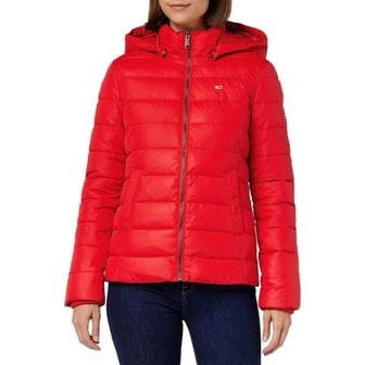  영국 타미힐피거 패딩 Tommy Jeans Women`s Basic Jacket for Transition Weather Red (Deep Cri