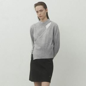 나인 ESSENTIAL WRAP CUTOUT WOOL KNIT T6964SG