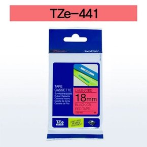 브라더 테이프카트리지(TZe-441 18mm 적색 흑색문자) (WB5B1FD)