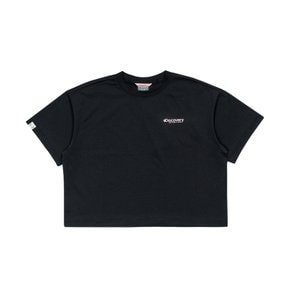 여성 백그래픽 크롭 반팔티셔츠 DWRS94043BKS