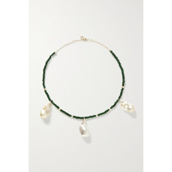 참스 컴퍼니 르 봉봉 14k 골드 비취 진주 초커 그린 1647597292254684