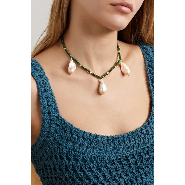 참스 컴퍼니 르 봉봉 14k 골드 비취 진주 초커 그린 1647597292254684