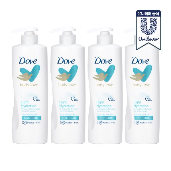 바디러브 바디로션 라이트 하이드레이션 400ml 4개