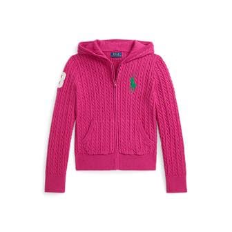 폴로 랄프 로렌 폴로 키즈 여아 7-16세 빅 포니 미니 케이블 풀 지퍼 후디(CWPOSWEG6820610650)