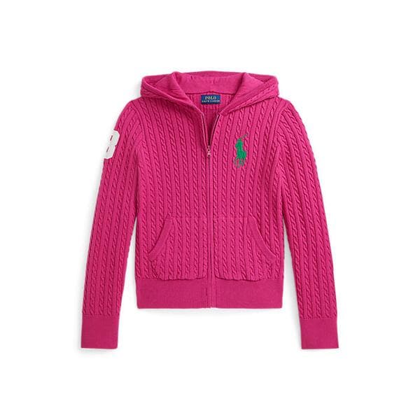폴로 키즈 여아 7-16세 빅 포니 미니 케이블 풀 지퍼 후디(CWPOSWEG6820610650)