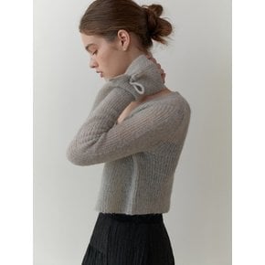 Yuzu ribbon cardigan (gray)