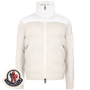 [부산점] 몽클레어 화이트 울 니트 믹스 구스 다운 후드 집업 자켓 9B00005 M1241 080