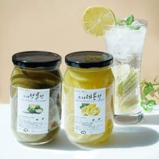 1+1 첨가물없는 수제과일청 레몬청 500g+청귤청 500g