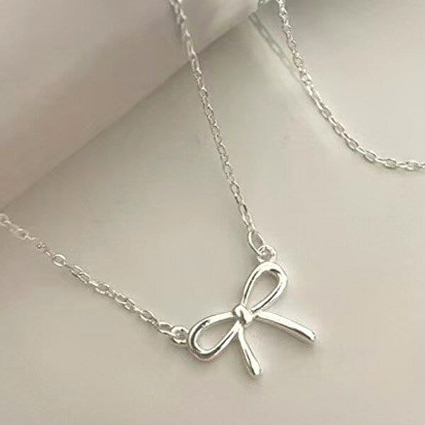 목걸이 러블리 리본 포인트 펜던트 BCN001