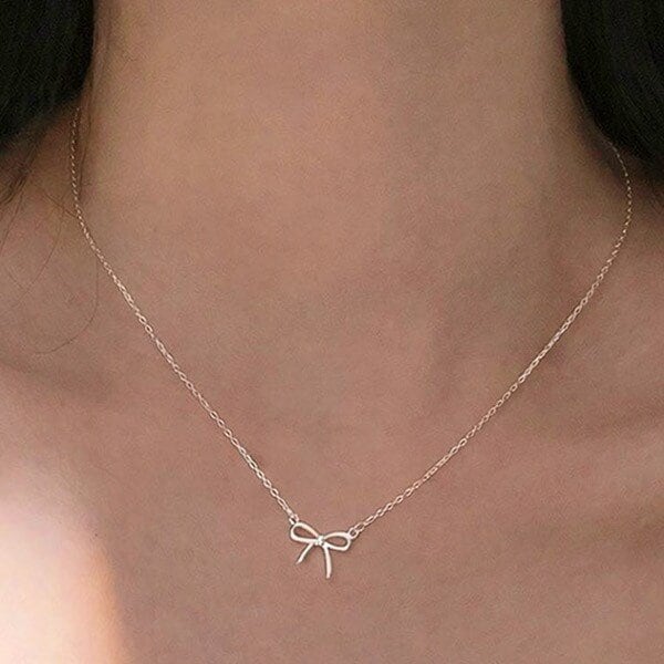 목걸이 러블리 리본 포인트 펜던트 BCN001