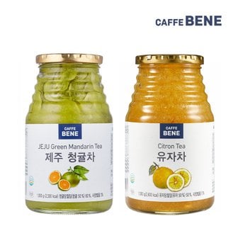 카페베네 유자차 1kg+청귤차 1kg 과일청