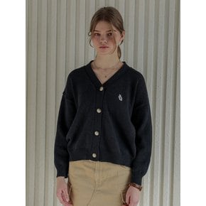 Lossy  Cashmere Patch V Cardigan_navy