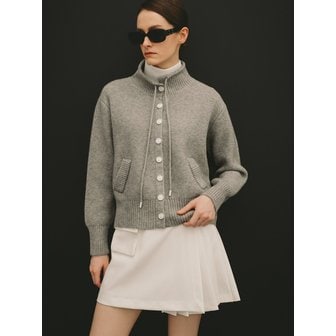 에이틴오비어 [Basic] Turtle Knit Cardigan (grey)