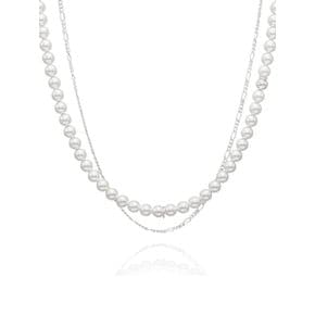 Swan DB Swarovski Pearl 925 Silver Necklace