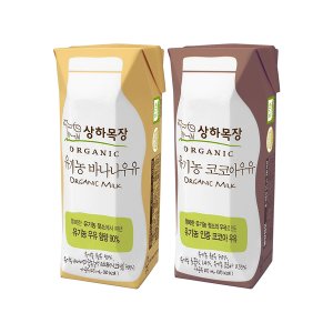  상하목장 유기농 코코아+바나나우유 125ml 각24팩(총48팩)