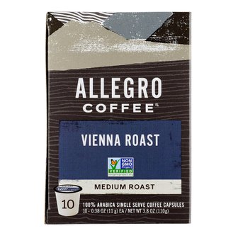  [해외직구]알레그로 비엔나 미디엄 캡슐커피 큐리그 11g 10개입 Allegro Coffee Vienna Medium Roast Capsules 3.8oz